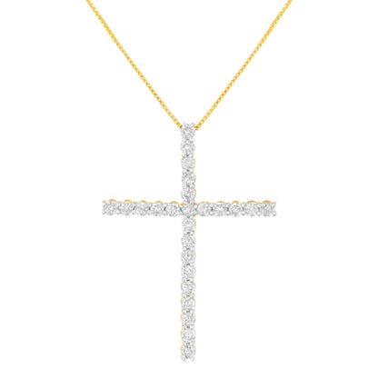 Gold box-chain necklace with diamond pave cross pendant, 18-inch length, by Bids.com on Tampa Home & Garden Store