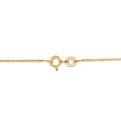 Gold-tone chain necklace close-up with circular ring clasp and interlocking links on Tampa Home & Garden Store