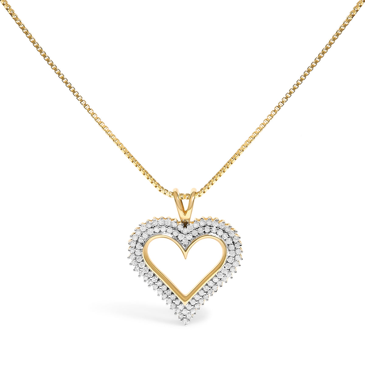 Diamond heart pendant necklace with pavé diamonds on a gold-tone 18-inch chain on Tampa Home & Garden Store