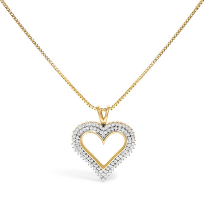 Diamond heart pendant necklace with pavé diamonds on a gold-tone 18-inch chain on Tampa Home & Garden Store