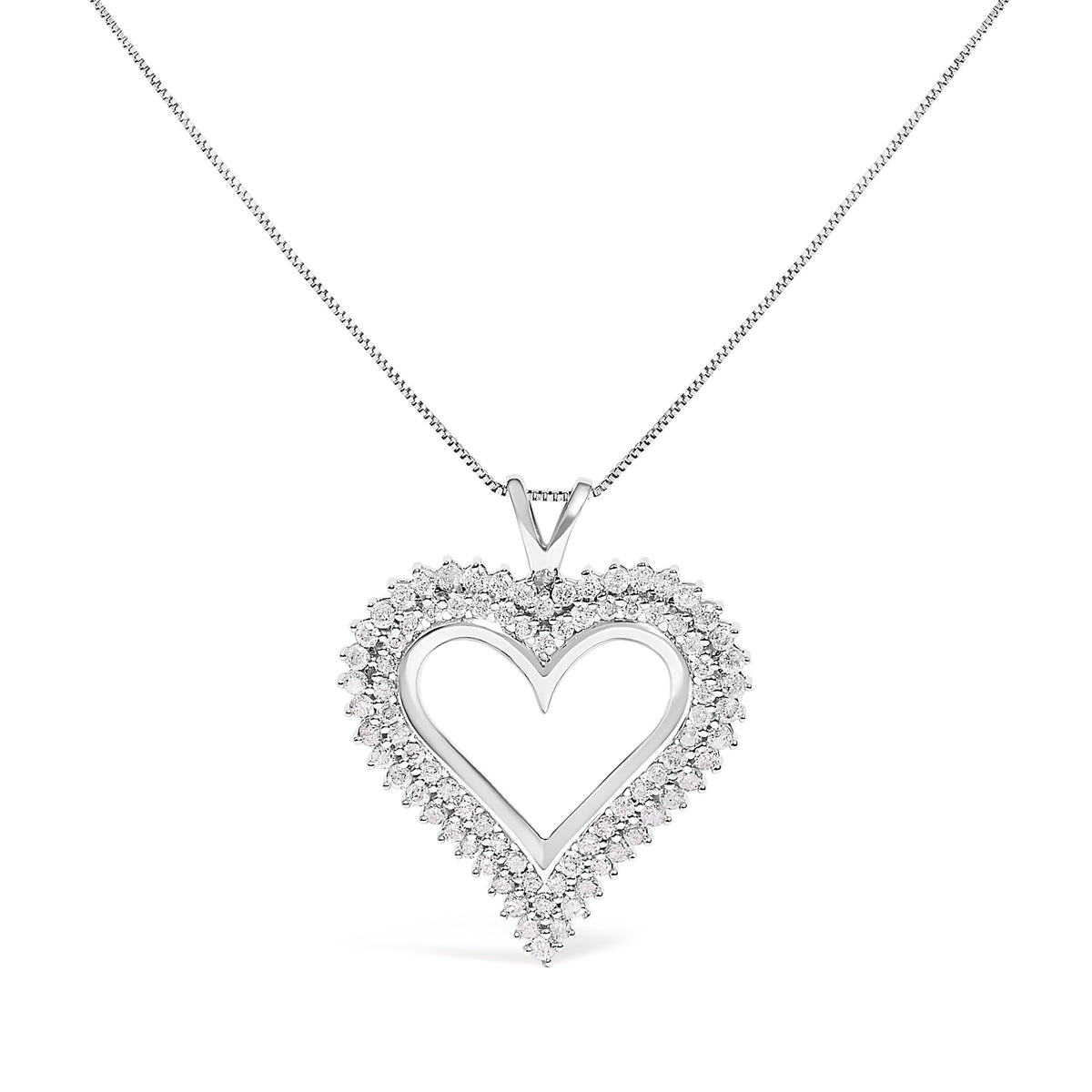 Sterling silver diamond heart pendant necklace, 1.00 cttw, I-J color, 18in chain, Bids.com on Tampa Home & Garden Store