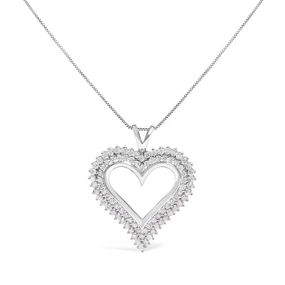Sterling silver diamond heart pendant necklace, 1.00 cttw, I-J color, 18in chain, Bids.com on Tampa Home & Garden Store