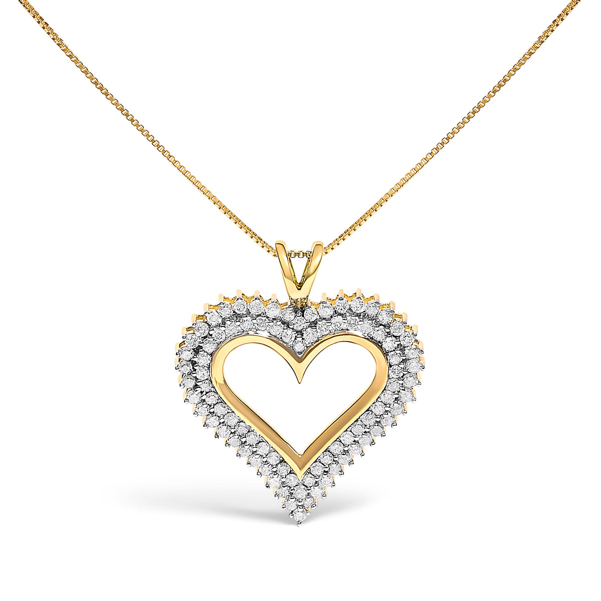 Gold-tone heart pendant necklace with diamond halo and chain by Bids.com on Tampa Home & Garden Store