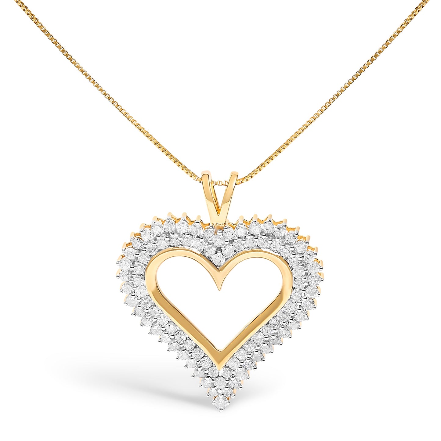 Gold-tone diamond heart pendant necklace with pavé halo, 18in chain by Bids.com on Tampa Home & Garden Store