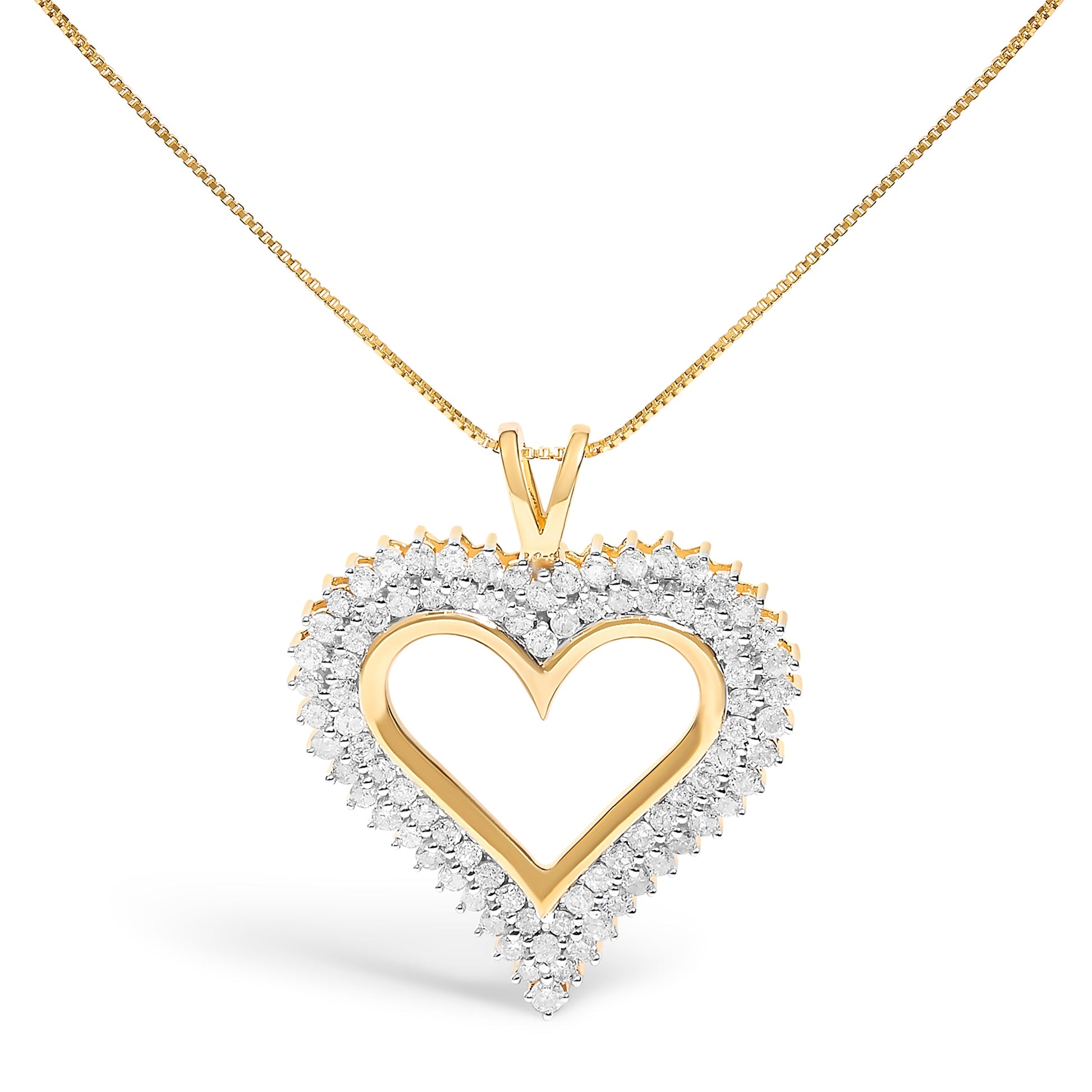 Gold-tone diamond heart pendant necklace with pavé halo, 18in chain by Bids.com on Tampa Home & Garden Store