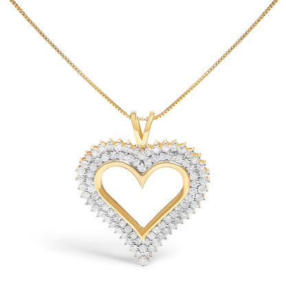 Gold-tone diamond heart pendant necklace with pavé halo, 18in chain by Bids.com on Tampa Home & Garden Store
