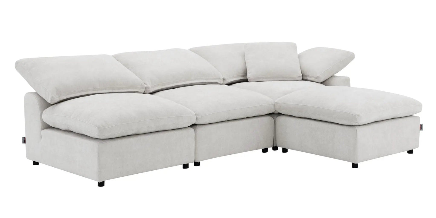 Naveen modular sectional with ottoman, light gray fabric, 2-piece set by Unique Piece Furniture on Tampa Home & Garden Store