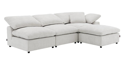 Naveen modular sectional with ottoman, light gray fabric, 2-piece set by Unique Piece Furniture on Tampa Home & Garden Store