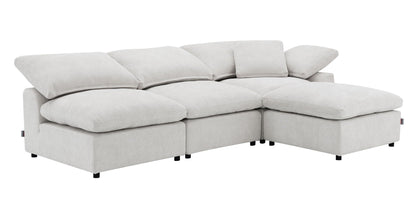 Naveen modular sectional with ottoman in light gray fabric, 2-piece set by HouseOfZazla on Tampa Home & Garden Store