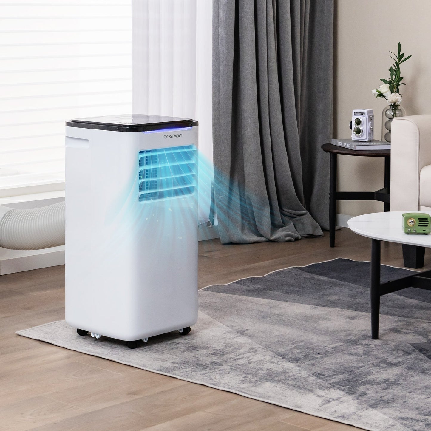 Aire acondicionado portátil 3 en 1 de 8000 BTU con modo ventilador y deshumidificador
