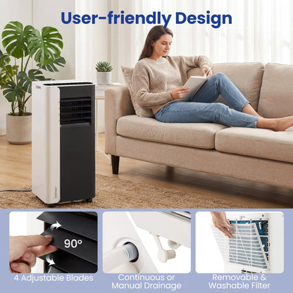 10000 BTU 3 in 1 Portable Air Conditioner with Fan and Dehumidifier Model