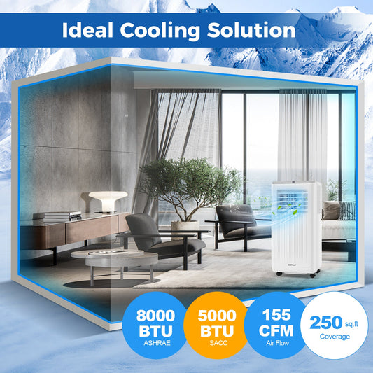 8000 BTU Portable Air Conditioner 3 in 1 AC Unit Fan and Dehumidifier - Tampa Home & Garden Store
