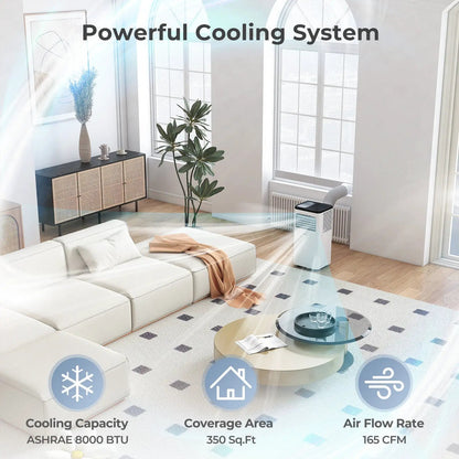 8000 BTU Portable Air Conditioner Dehumidifier