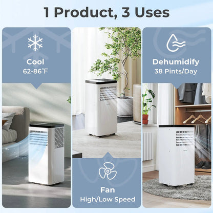 8000 BTU Portable Air Conditioner Dehumidifier