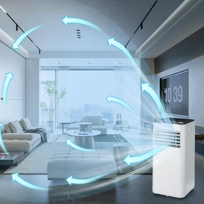 Aire acondicionado portátil de 8000 BTU con modo ventilador y deshumidificador - Blanco