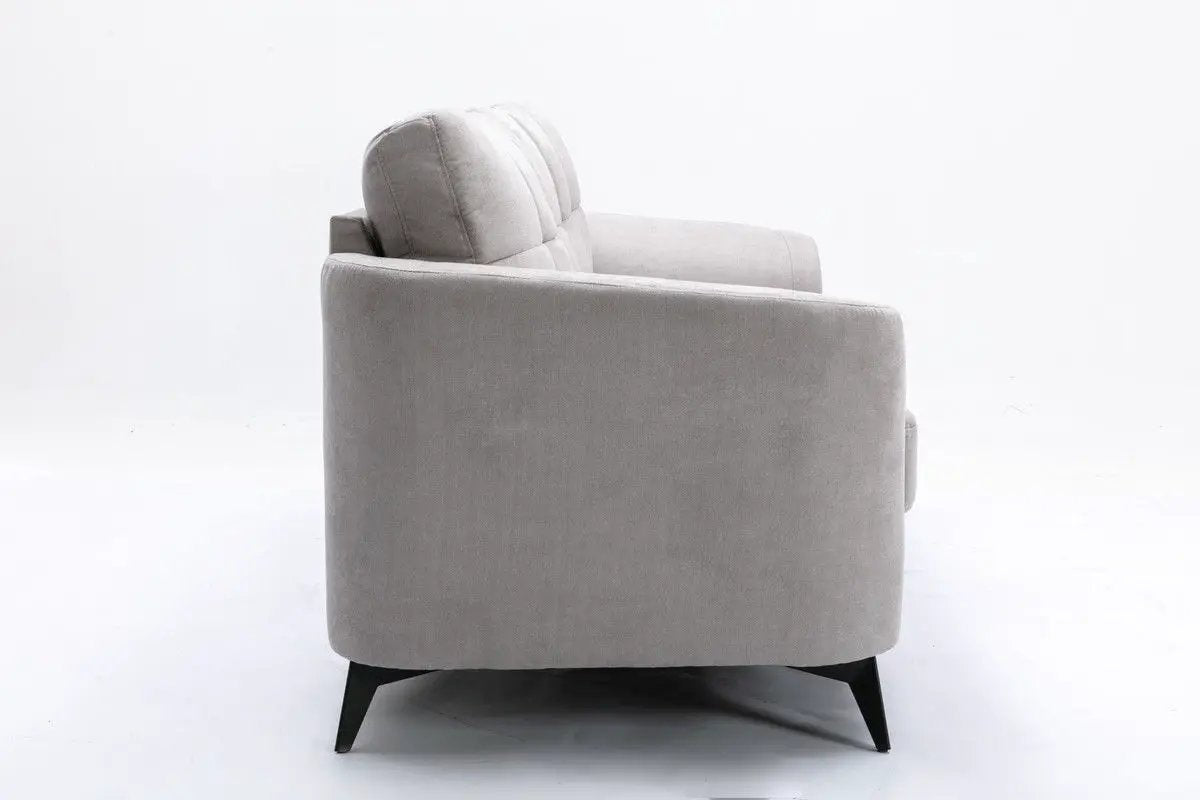 Callie woven fabric sofa, light gray with black tapered legs by Unique Piece Furniture on Tampa Home & Garden Store