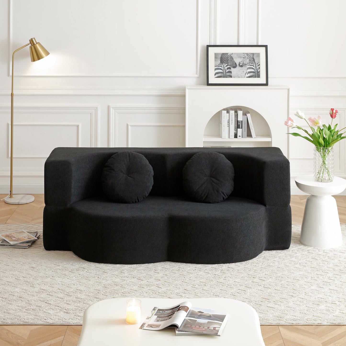 Soft Cotton Folding Sofa Bed and Pillow for Naps