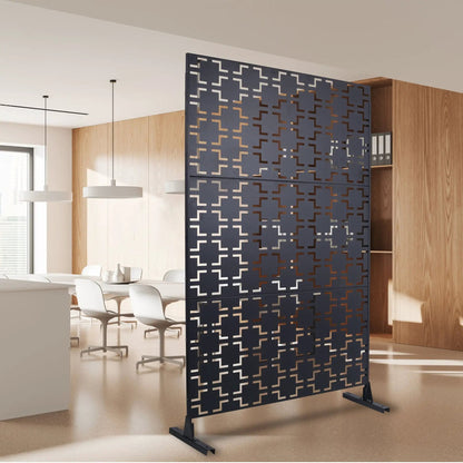 Outdoor & Indoor Metal Privacy Freestanding Screen dark navy lattice by Unique Piece Furniture on Tampa Home & Garden Store