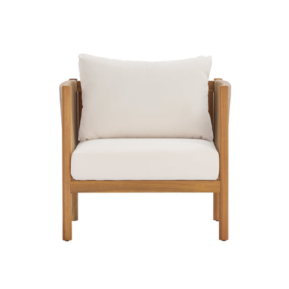 4 Piece Outdoor Sofa Set with Acacia Wood Frame