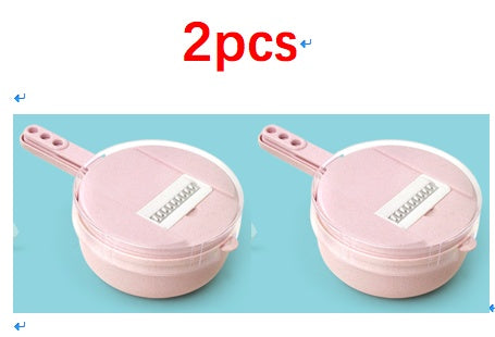 2pcs pink round mandoline slicers with built-in blade and handle Perfecsy on Tampa Home & Garden Store