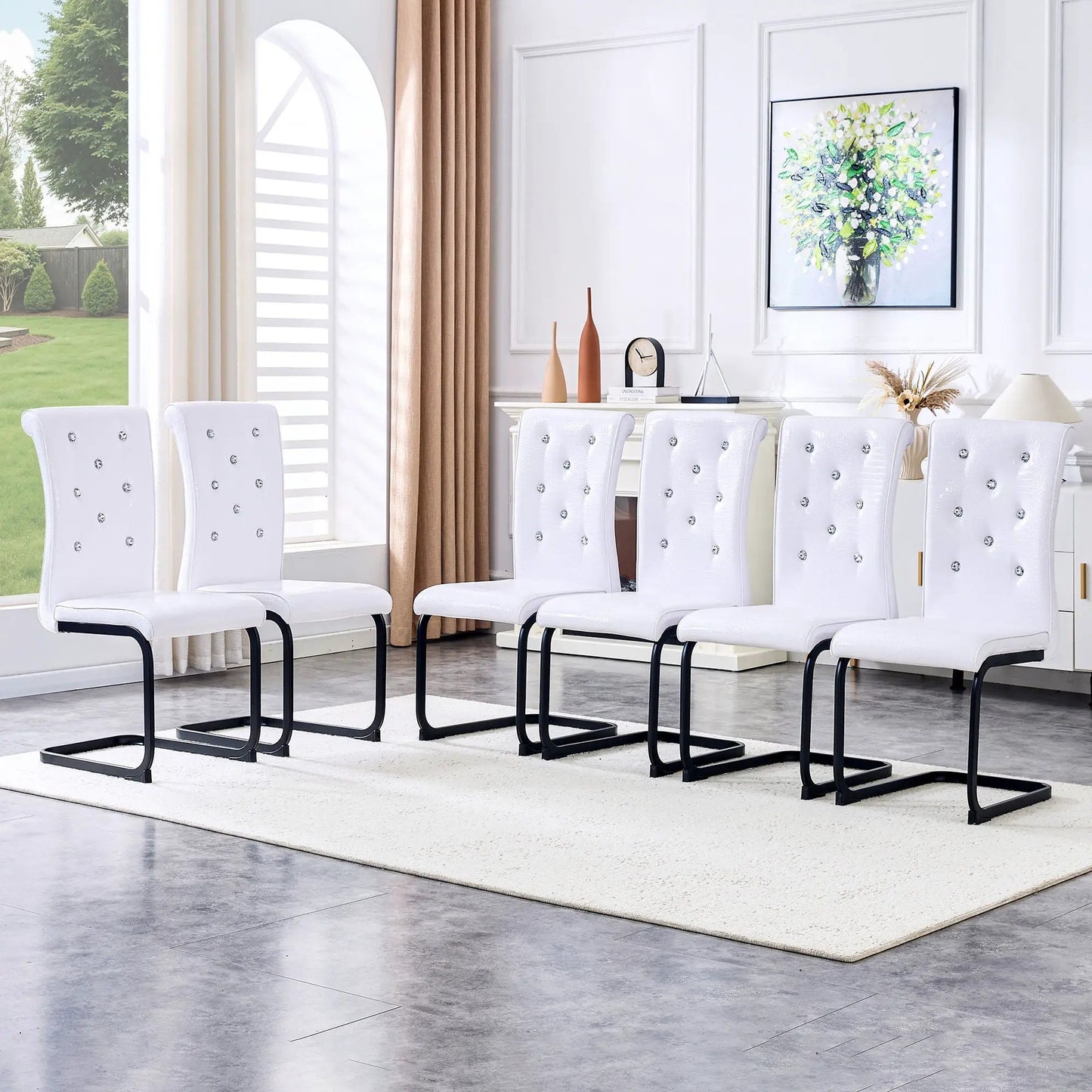 Alligator Skin Upholstered Dining Chairs