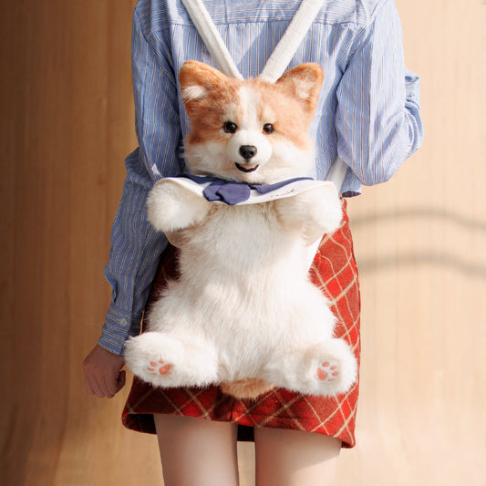 Corgi Backpack – Cute Dog Plush Bag for Kids & Pet Fans