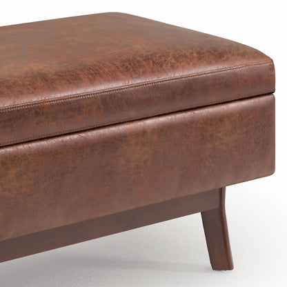 Owen upholstered rectangular storage ottoman brown leather by Unique Piece Furniture on Tampa Home & Garden Store