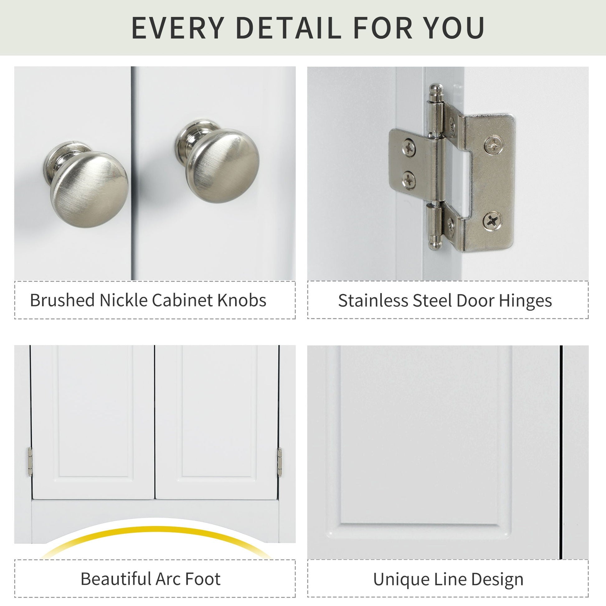 Triangle bathroom storage cabinet with adjustable shelves, brushed nickel knobs by HouseOfZazla on Tampa Home & Garden Store