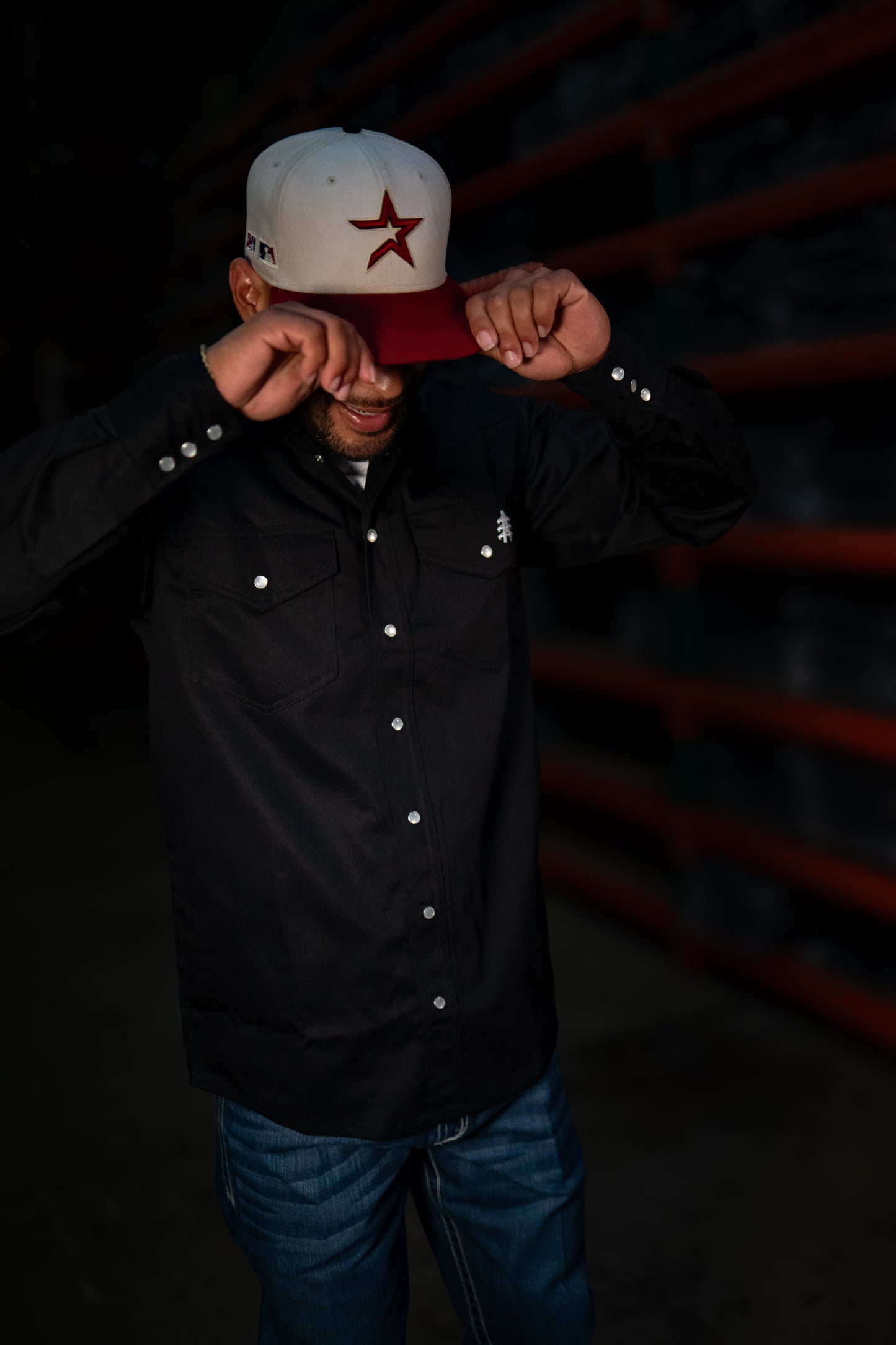 FR Western Style Pearl Snap Black shirt by Static FR with pearl snap buttons on Tampa Home & Garden Store
