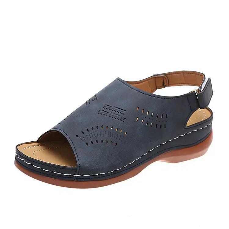 Hollow Back Buckle Fish Mouth Vintage Shoes