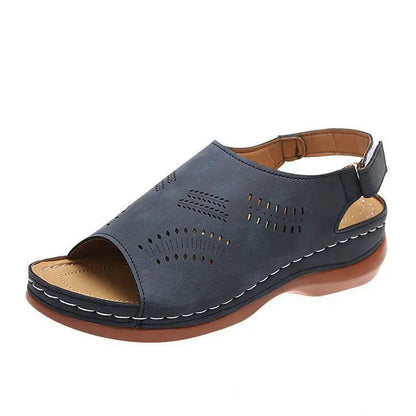 Hollow Back Buckle Fish Mouth Vintage Shoes