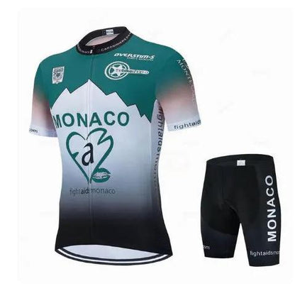Purple Men Short Sleeve Suspender Cycling Suit
