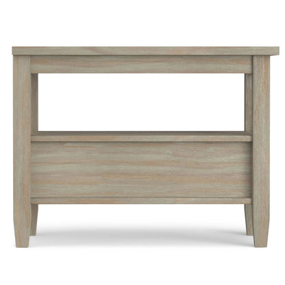 Warm Shaker handcrafted coffee table in weathered gray-brown wood with sturdy legs on Tampa Home & Garden Store