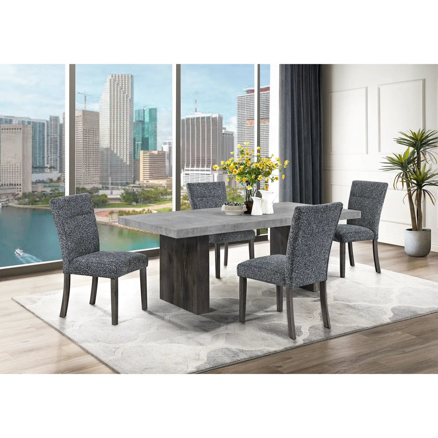 Sharon dining chairs with extended back gray, set of 2, Unique Piece Furniture on Tampa Home & Garden Store