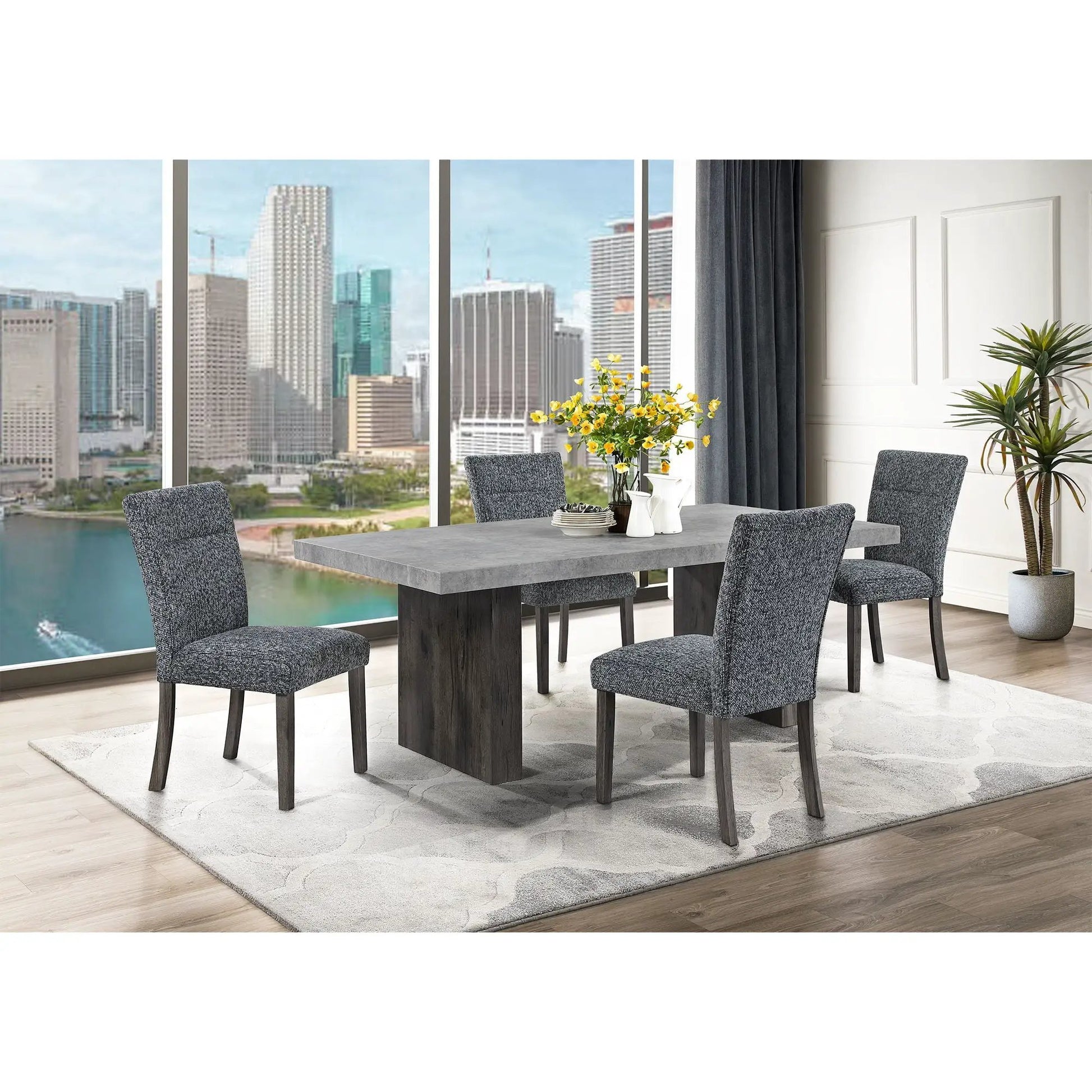 Sharon dining chairs with extended back gray, set of 2, Unique Piece Furniture on Tampa Home & Garden Store