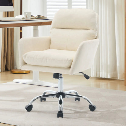 Office chair with adjustable height, beige leather, swivel base on Tampa Home & Garden Store