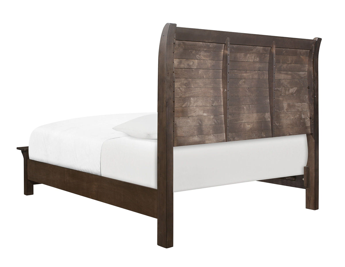 Verna Rustic Ash Sleigh Bed for Home Decor