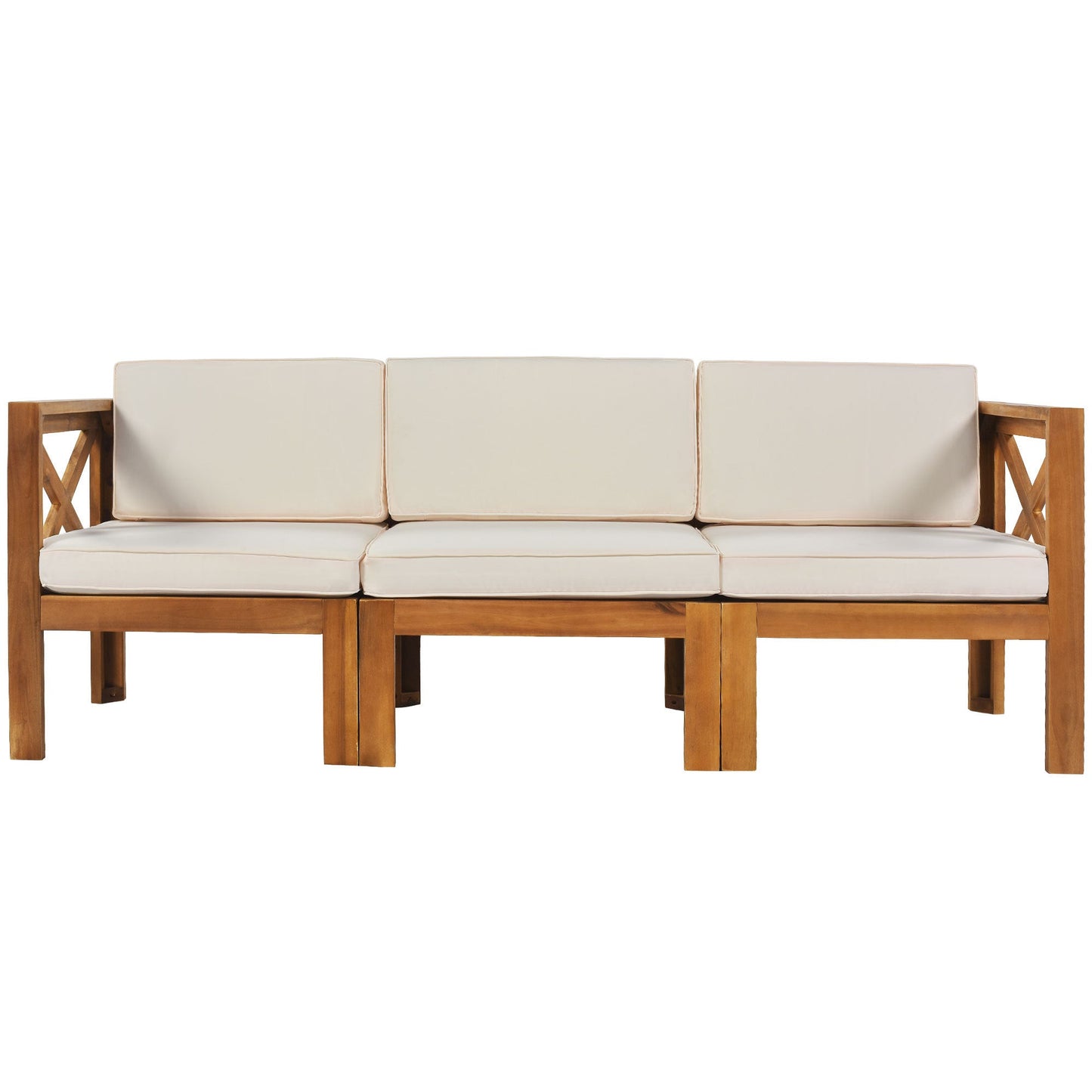 Acacia Wood Outdoor Patio Sectional Sofa Set