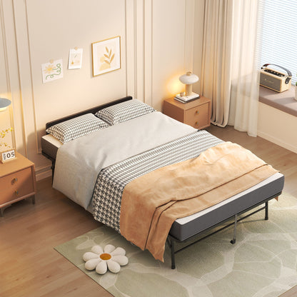 Twin wide folding bed by HouseOfZazla with memory foam mattress and adjustable headboard on Tampa Home & Garden Store