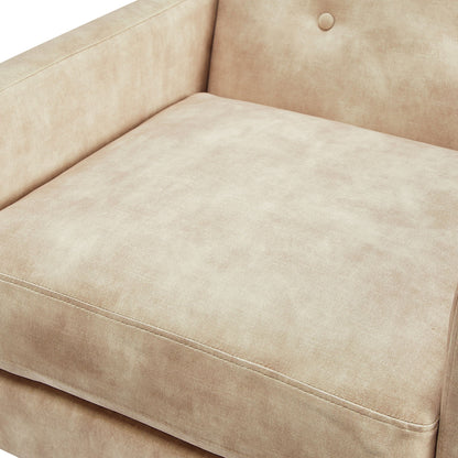 Tufted Back Accent Arm Chair by HouseOfZazla in light brown velvet upholstery on Tampa Home & Garden Store