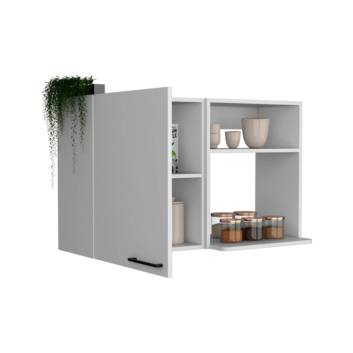 Burwood White Kitchen Wall Cabinet and Shelves
