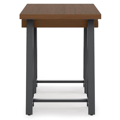 Handcrafted sawhorse style desk with wood top and black metal legs by Unique Piece Furniture on Tampa Home & Garden Store
