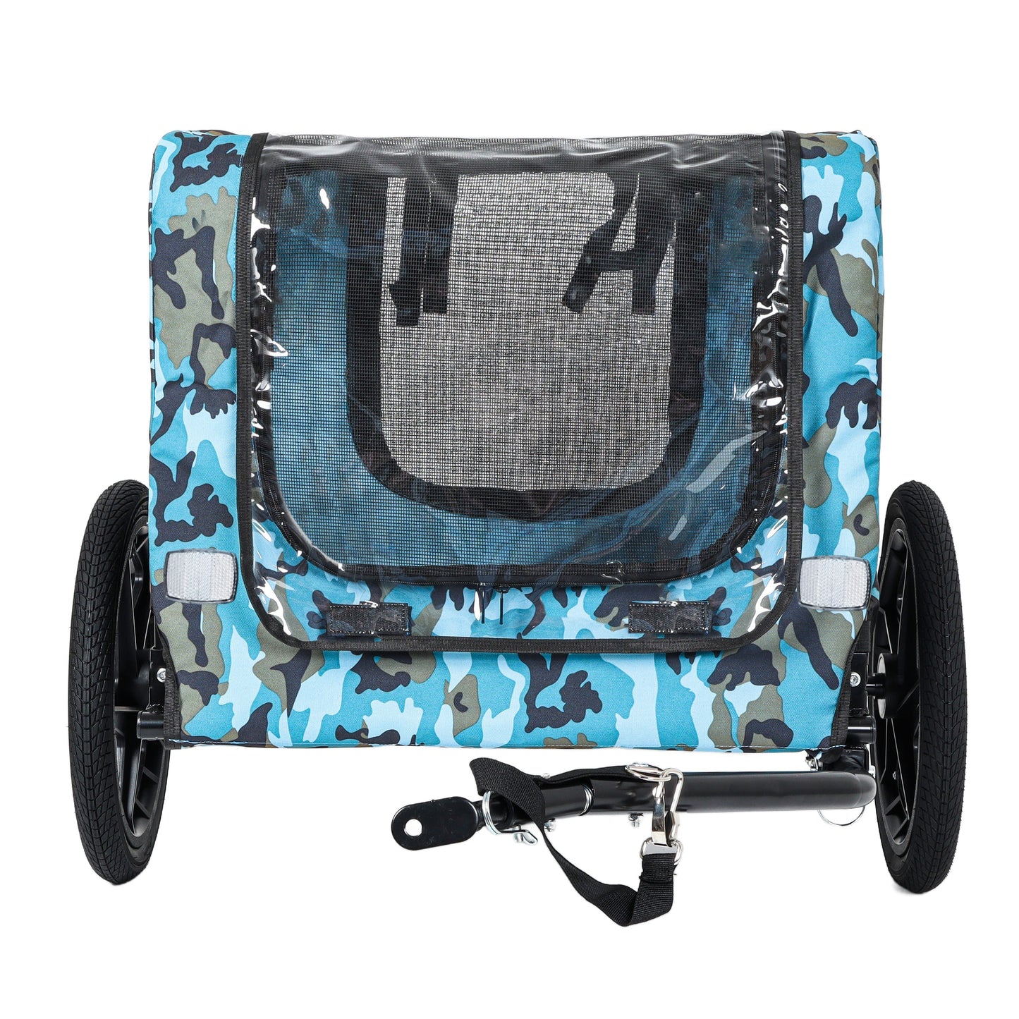 Outdoor heavy duty collapsible pet trailer with 16-Inch wheels blue camouflage HouseOfZazla on Tampa Home & Garden Store