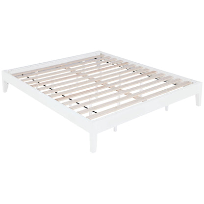 Hounslow platform bed frame white with wooden slats by HouseOfZazla on Tampa Home & Garden Store