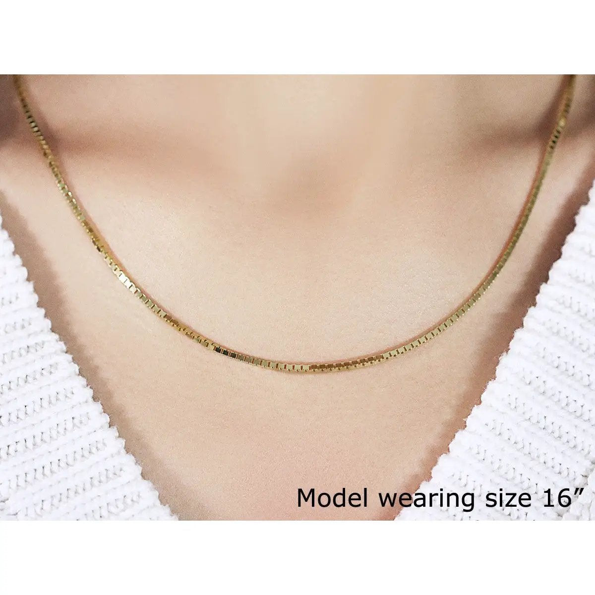 14K yellow gold box chain necklace 1.6mm by Bids.com on Tampa Home & Garden Store