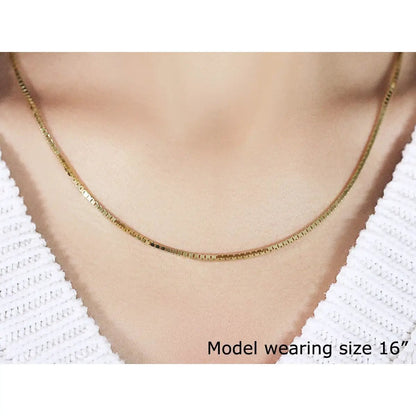14K yellow gold box chain necklace 1.6mm by Bids.com on Tampa Home & Garden Store
