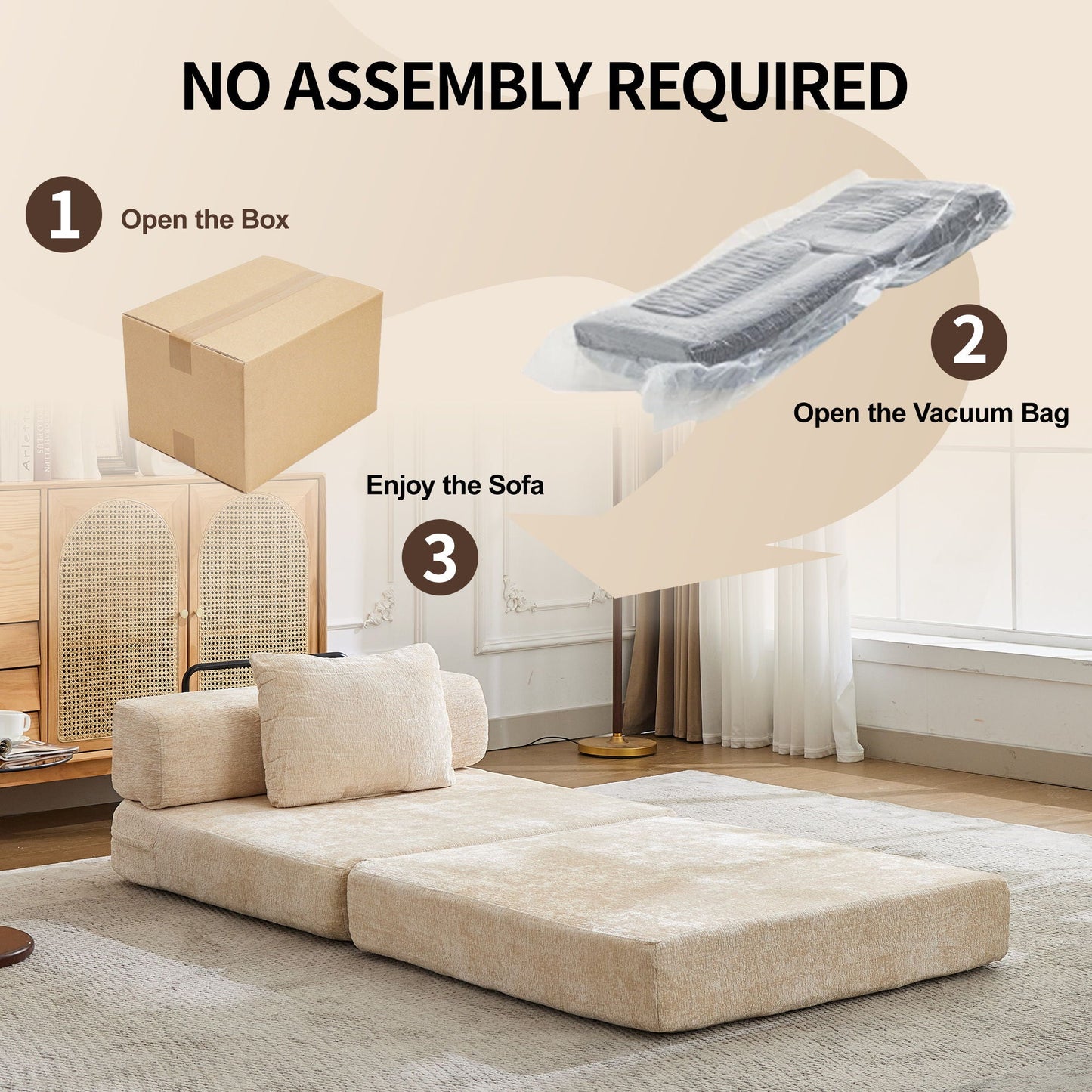 Convertible Floor Sofa Bed and Living Room