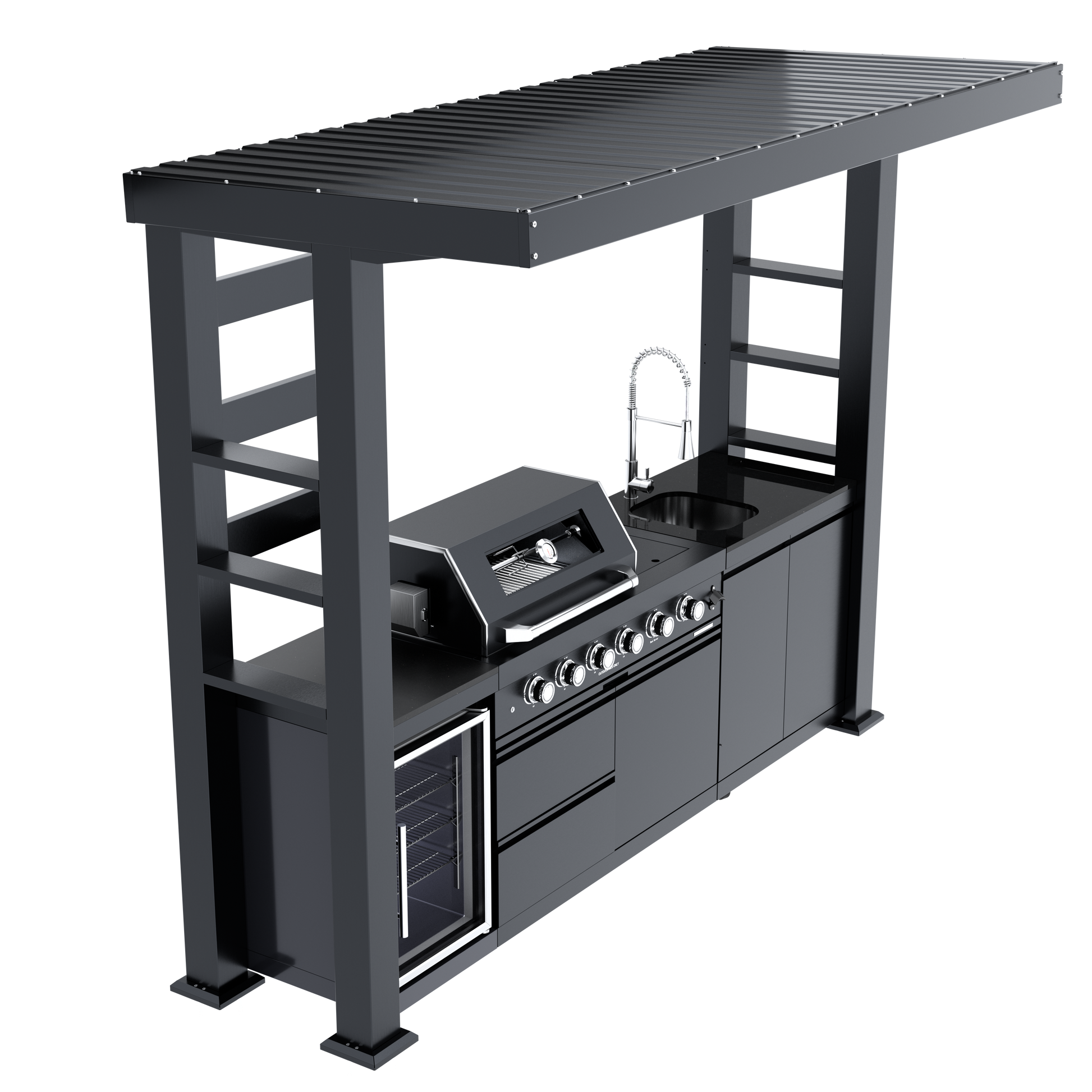 110-Inch Stainless Steel Gas Outdoor Kitchen Grill by HouseOfZazla with built-in sink on Tampa Home & Garden Store