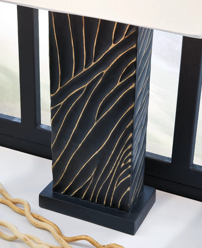 Bartlen Poly Table Lamp in Black and Gold Finish