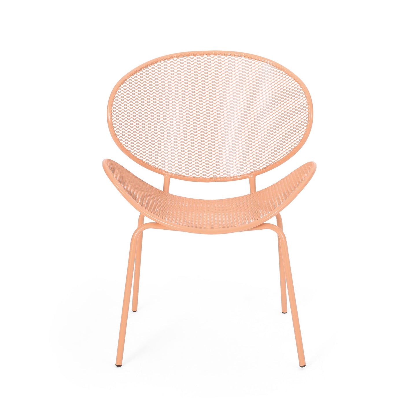 Elba Contemporary Outdoor Armless Chair pair peach metal mesh chairs by HouseOfZazla on Tampa Home & Garden Store